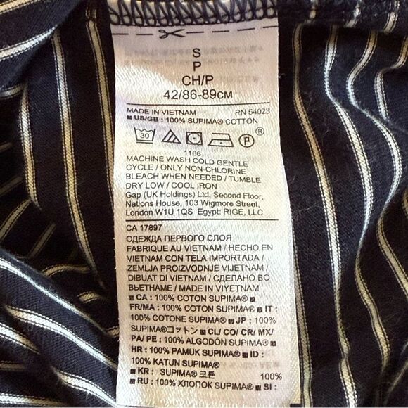 Banana Republic Limited Edition Black White Stripe Couture Tee Ruffle Hem Small - Picture 6 of 7